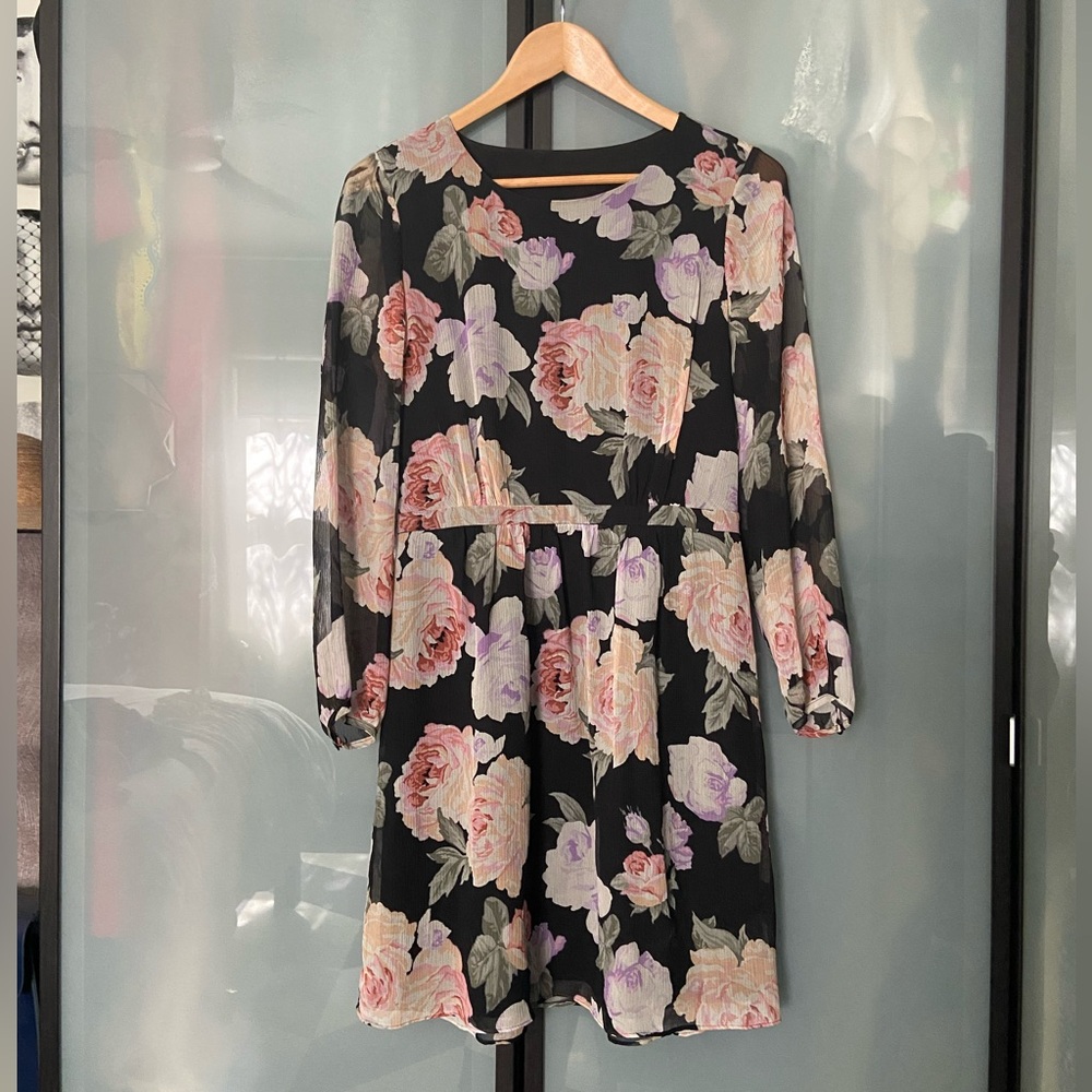 Madewell roses Floral silk Dress 4